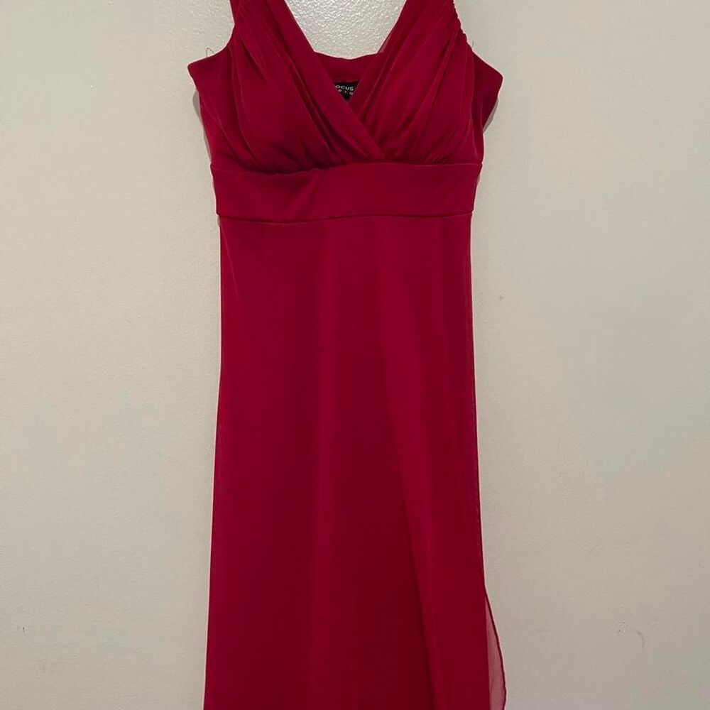 Enfocus-studio Women's Red and Burgundy Dress